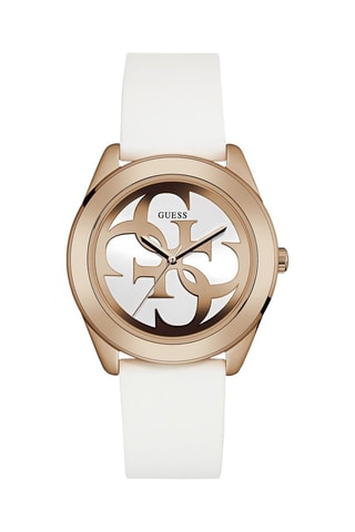 Montre à quartz en silicone - Blanc et doré rose