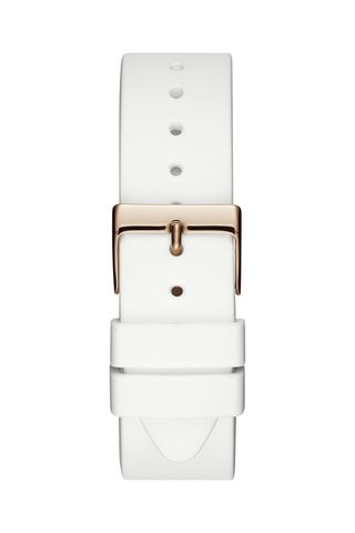 Montre à quartz en silicone - Blanc et doré rose