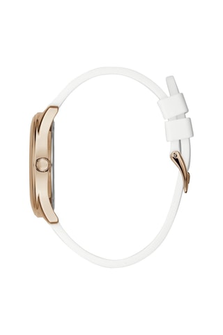 Montre à quartz en silicone - Blanc et doré rose