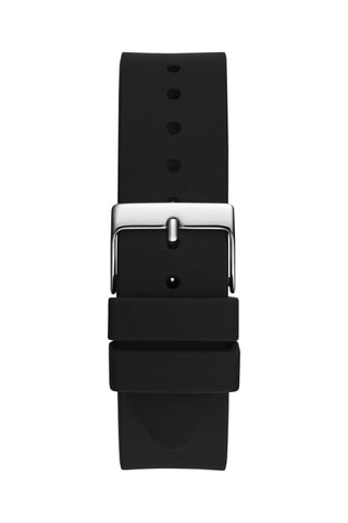 Montre à quartz en silicone - Noir et argenté