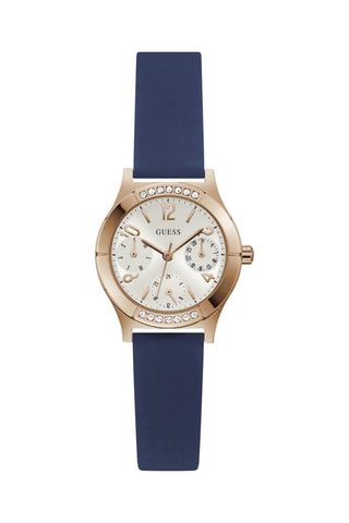 Siliconen Quartz Horloge - Marineblauw en Roségoudkleurig