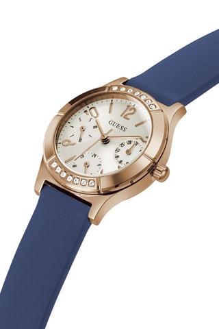 Siliconen Quartz Horloge - Marineblauw en Roségoudkleurig