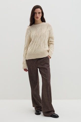 Camisola em lã e alpaca - Bege