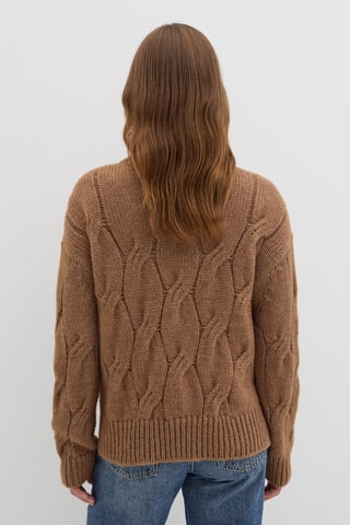 Camisola em lã e alpaca - Castanho