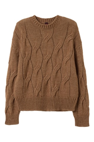 Camisola em lã e alpaca - Castanho