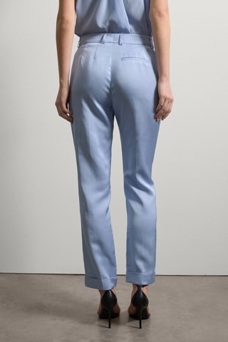 Calças em seda e canhâmo - Azul-claro