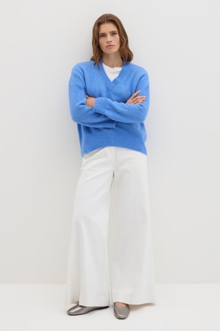 Camisola em lã e alpaca - Azul