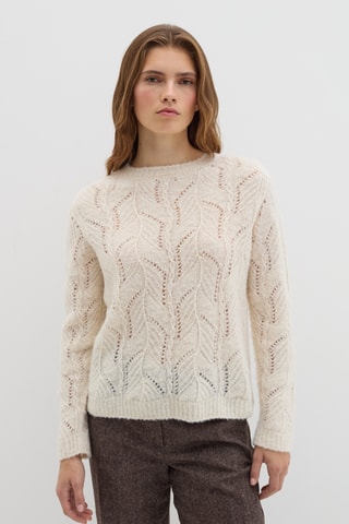 Camisola em alpaca e lã - Cru