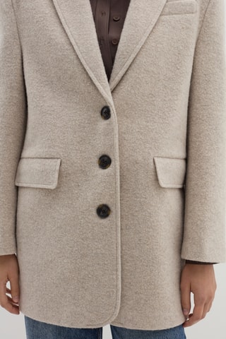 Sobretudo de lã - Bege ­mesclado