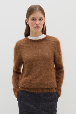 Camisola em lã mohair e lã - Castanho