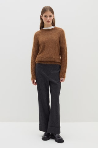 Camisola em lã mohair e lã - Castanho