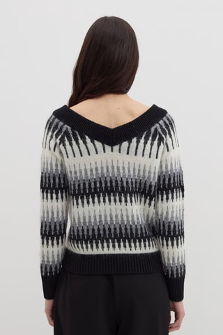 Camisola de lã - Branco e preto