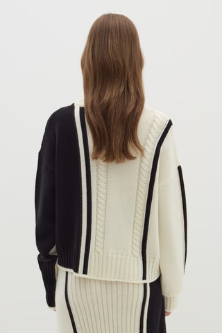 Camisola de lã - Branco e preto