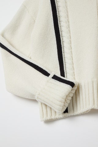 Camisola de lã - Branco e preto