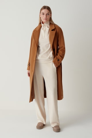 Sobretudo em lã virgem - Camel