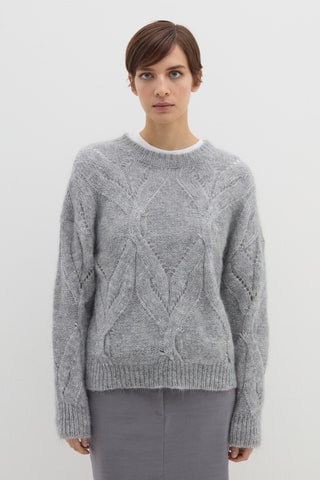 Camisola em lã mohair - Cinzento-claro