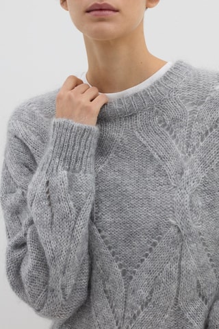 Camisola em lã mohair - Cinzento-claro