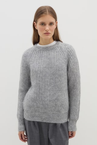 Camisola em lã mohair - Cinzento-claro