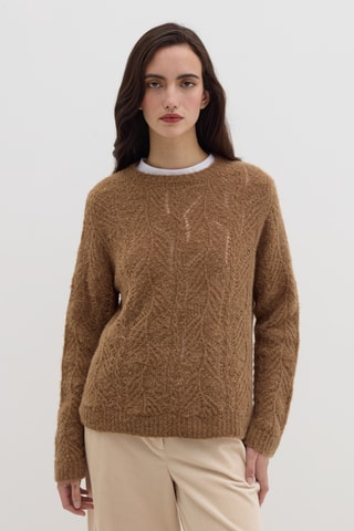 Camisola em alpaca e lã - Castanho