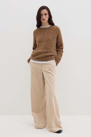 Camisola em alpaca e lã - Castanho