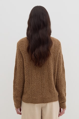 Camisola em alpaca e lã - Castanho