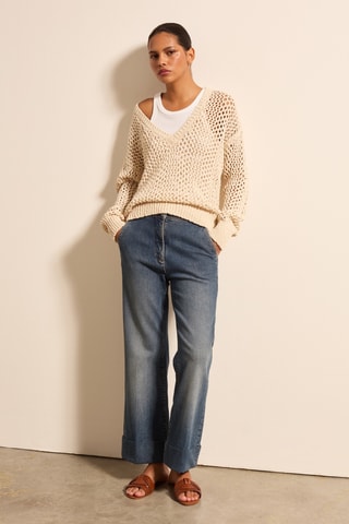 Camisola em linho - Bege