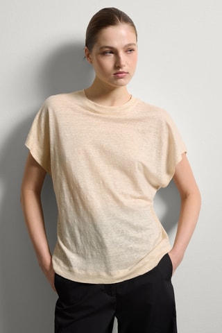 T-shirt em linho - Bege