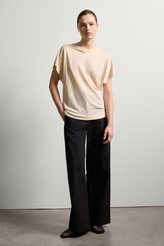 T-shirt em linho - Bege