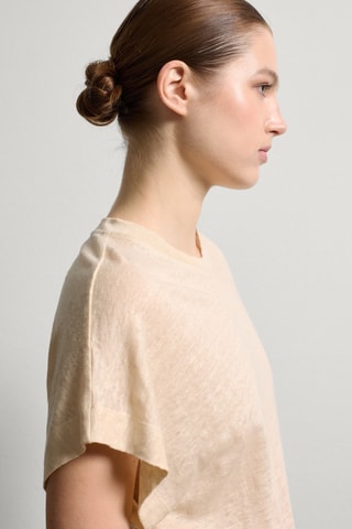 T-shirt em linho - Bege