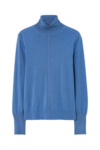 Camisola em lã e seda - Azul