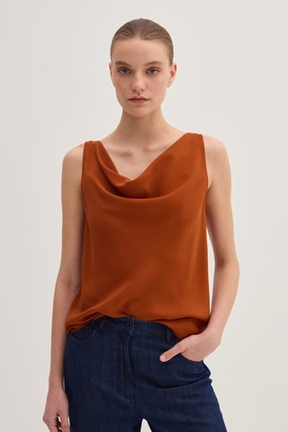 Top em seda - Vermelho-tijolo