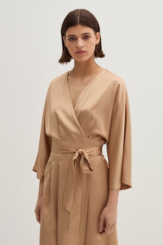 Vestido traçado - Bege