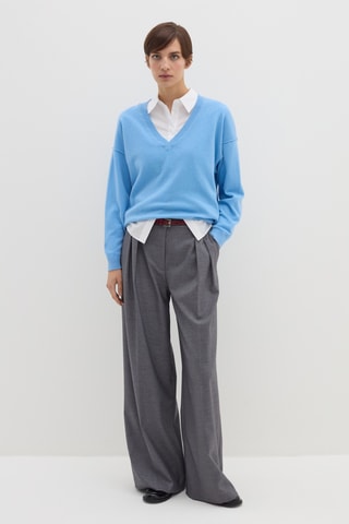 Camisola em lã e caxemira - Azul-celeste