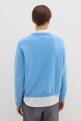 Camisola em lã e caxemira - Azul-celeste