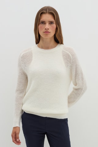 Camisola em lã e alpaca - Branco