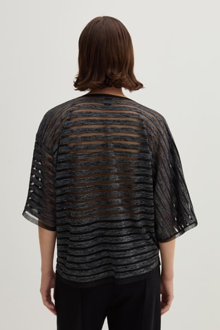 Top - Preto e cinzento