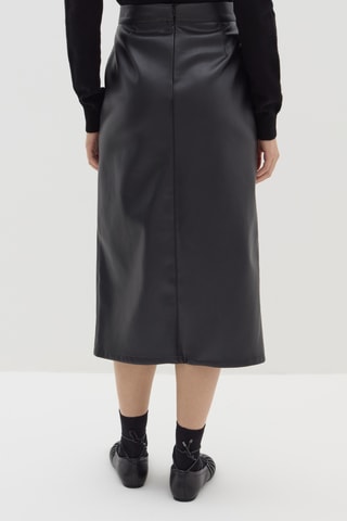 Saia direita de cintura alta - Preto