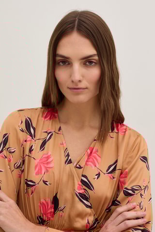 Vestido midi - Castanho-claro