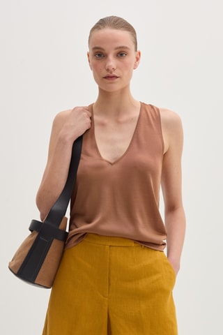 Camisola de alças - Castanho