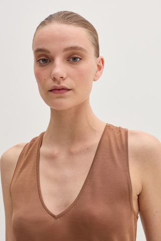 Camisola de alças - Castanho