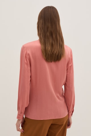 Camisa regular em seda - Rosa