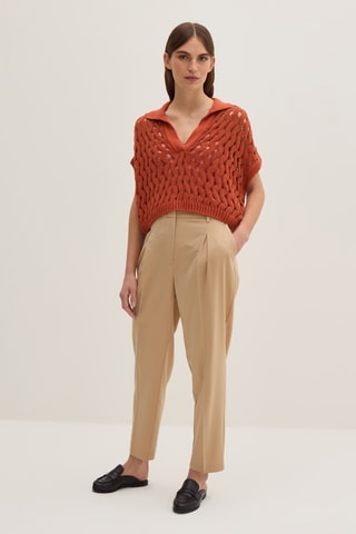 Calças corte cenoura - Bege