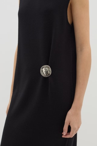 Vestido comprido de lã - Preto