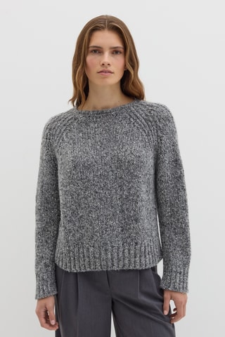 Camisola em lã e seda - Cinzento mesclado