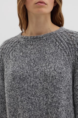 Camisola em lã e seda - Cinzento mesclado