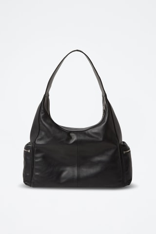 Mala de ombro em couro - Preto