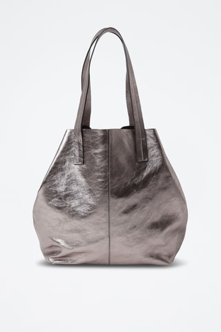 Mala de ombro em couro - Antracite