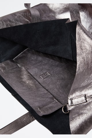 Mala de ombro em couro - Antracite