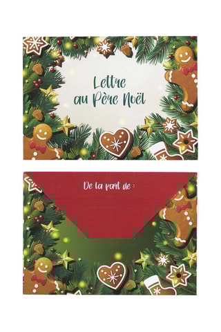 Coffret de 4 lettres au Père Noël à décorer - Vert et bleu