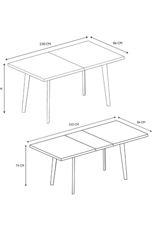 Mesa extensível - 160 x 80 x 75